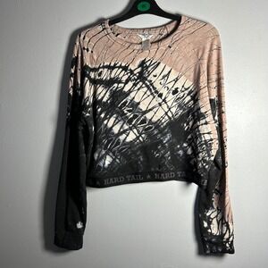 Hard Tail Forever Tie Dye Cropped Sweatshirt‎ Long Sleeve Women's Size L